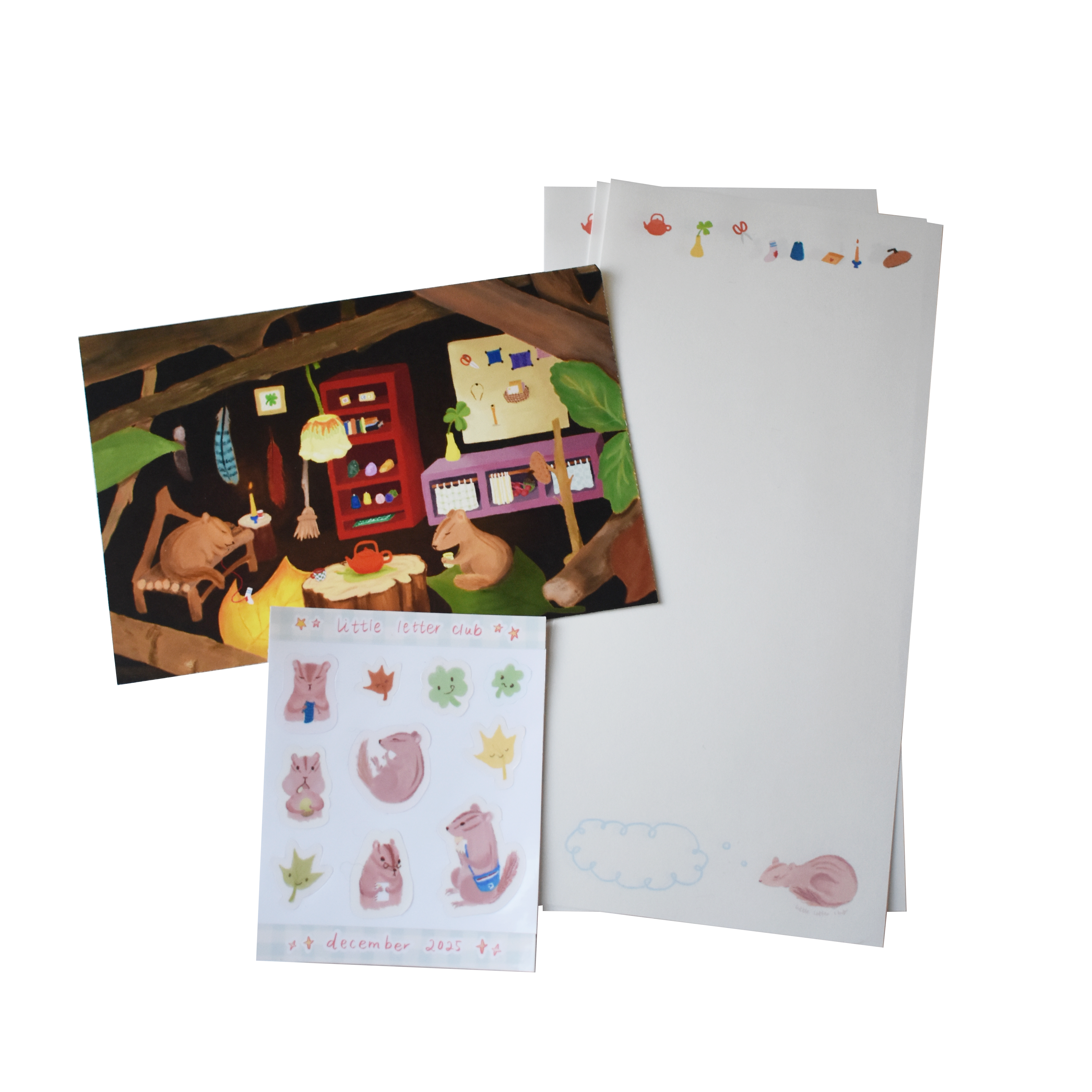 Wintering Chipmunks Stationery Set